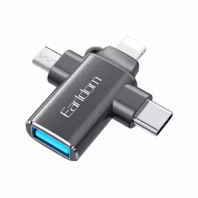 مبدل OTG سه سر microUSB / لایتنینگ / Type-c ارلدام مدل ET-OT80