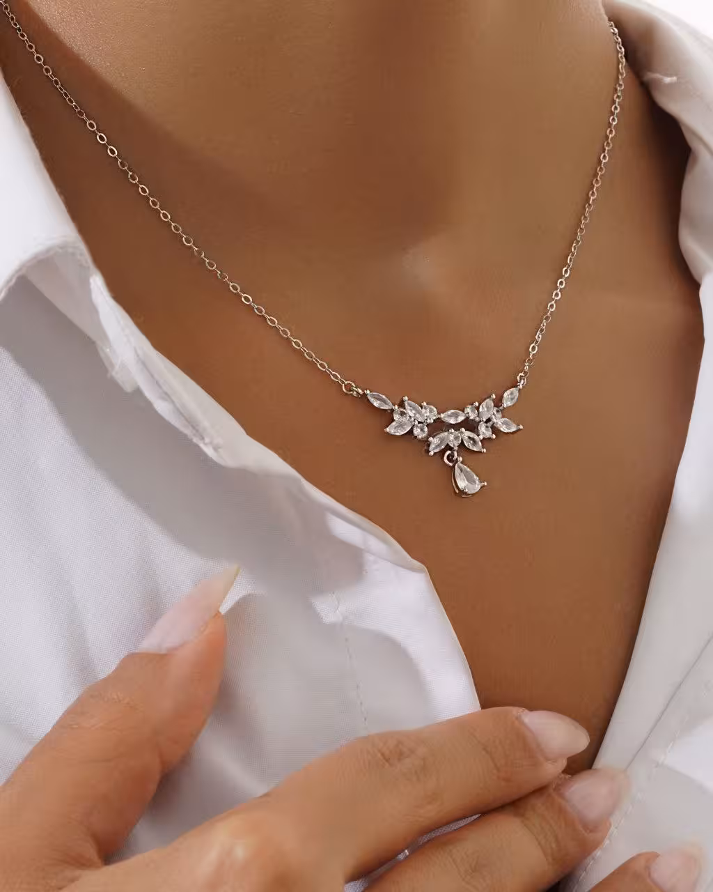 گردنبند وارداتی نقره کد 20549