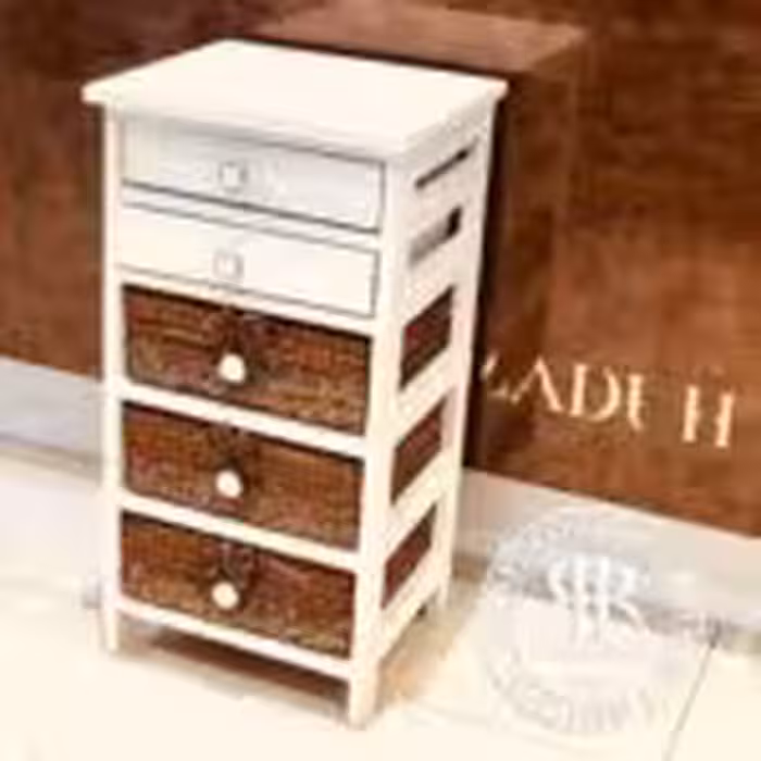 AMIN امین جا سیب پیاز  2 کشو 3 سبد حصیری سفید k382 – 21382