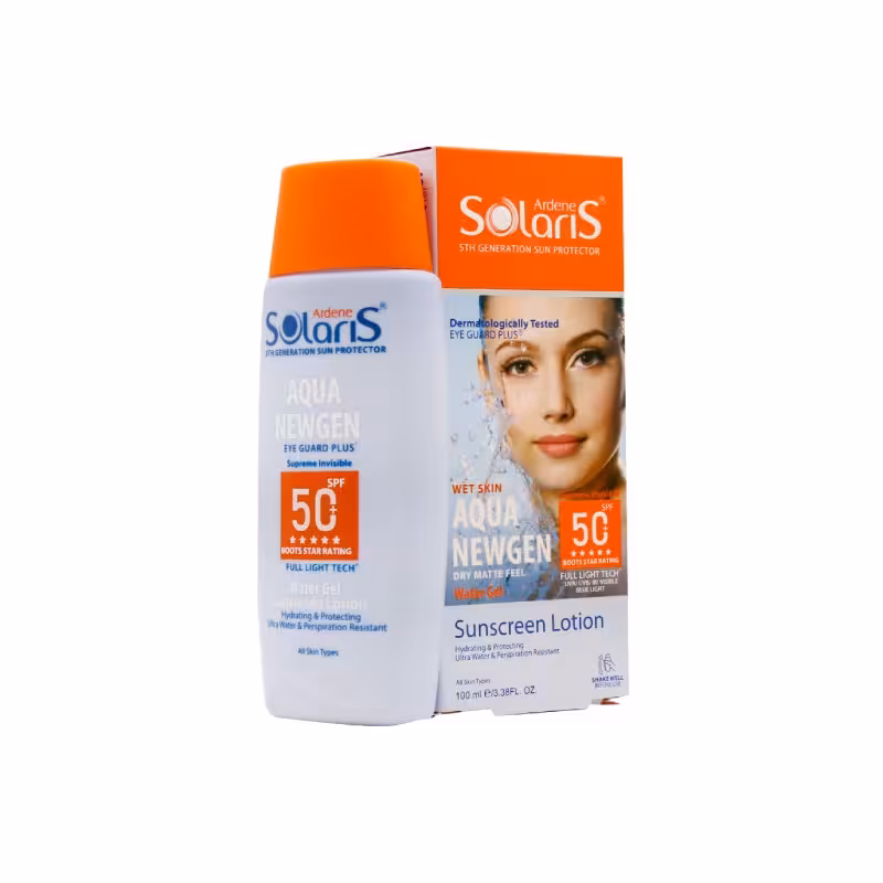 لوسیون آبی ضد آفتاب فاقد چربی SPF50 آکوا نیوژن سولاریس آردن 100 میلی لیتر