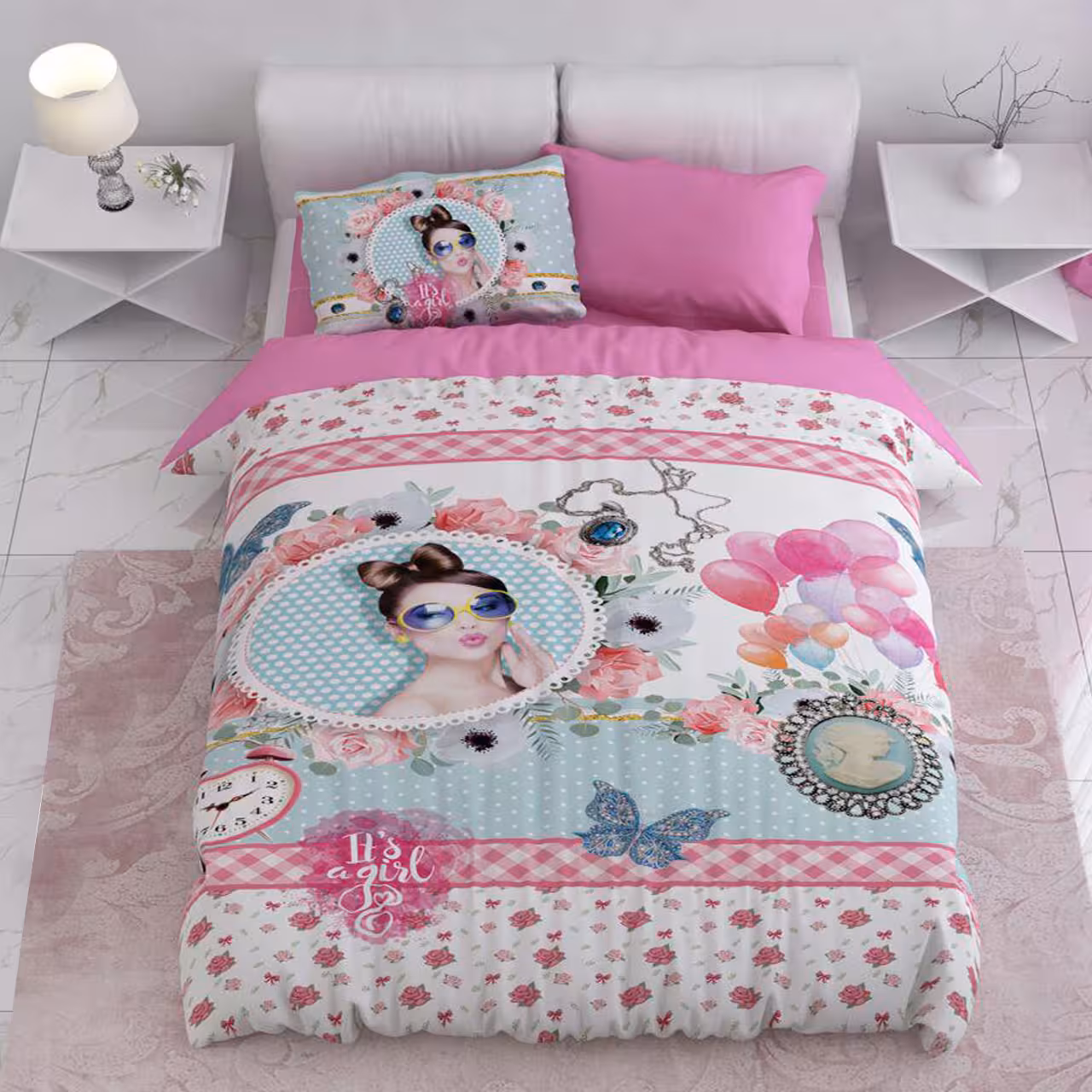 سرویس لحاف روتختی ترکسان کد D55 یکنفره 4 تکه