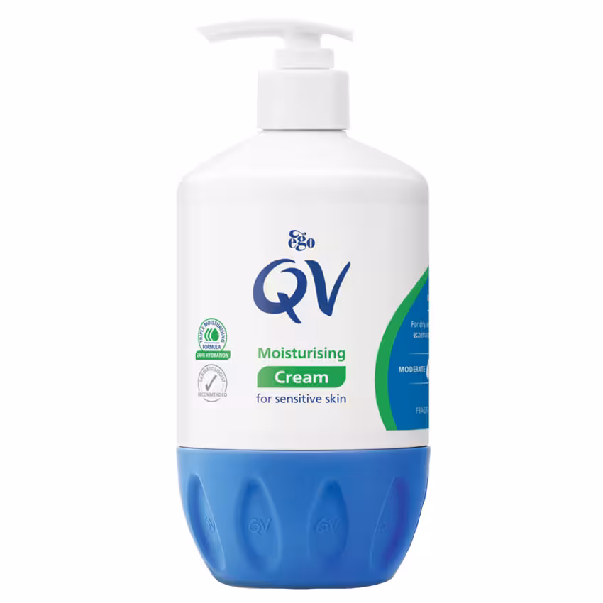کرم مرطوب کننده پمپی کیو وی QV مناسب پوست حساس حجم 500ml