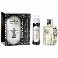 عطر ادکلن درهم نقره ای ست اسپری مردانه ارض زعفران DIRHAM ARD AL ZAAFARAN
