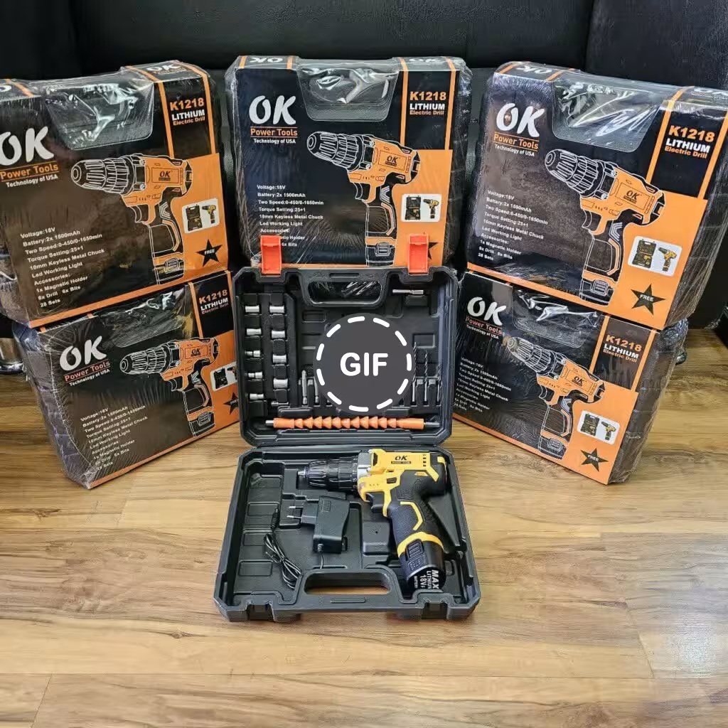 دریل شارژی 18 ولت دو باطری اوکی مدل OK1218T