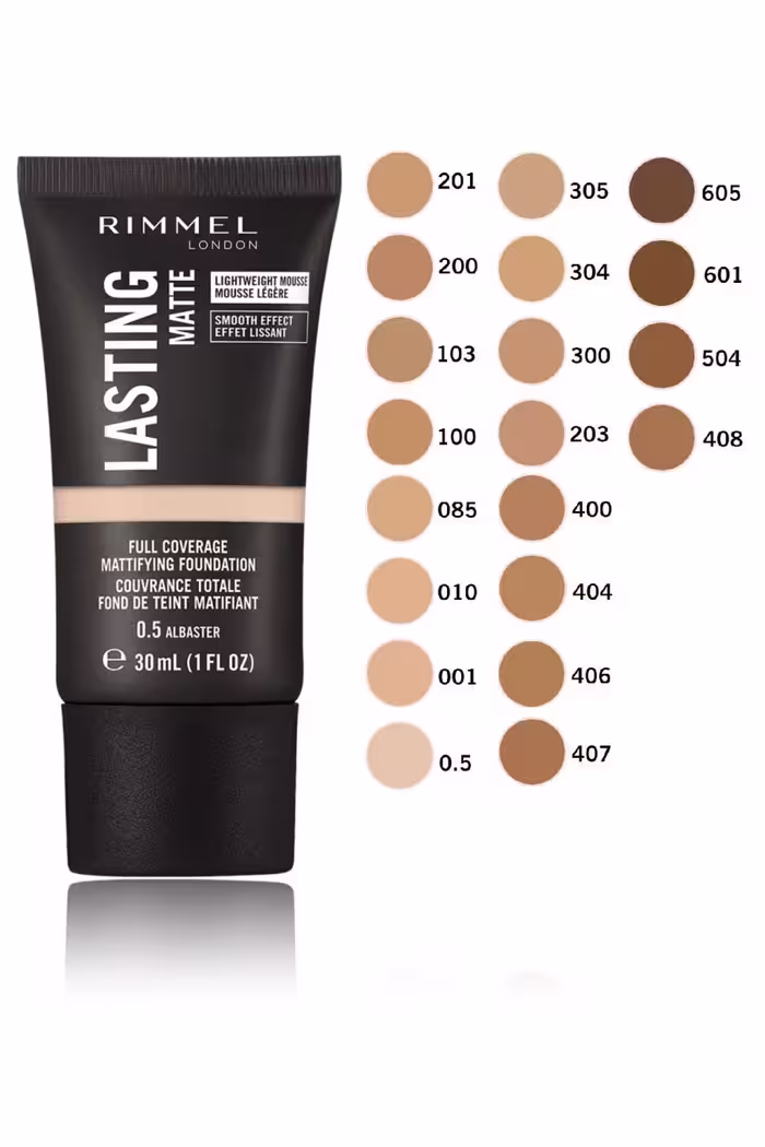 کرم پودر ریمل لاندن (Rimmel London) مدل Lasting Matte Foundation203، رنگ Sun Beige، با پوشش مات، حجم 30 میلی لیتر