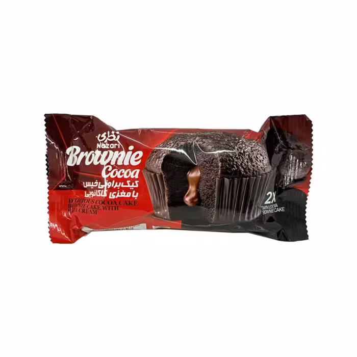 کیک براونی خیس با مغزی کاکائویی دوقلو نظری 70 گرمی