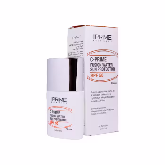 فلوئید ضد آفتاب SPF50 فیوژن واتر پریم بی رنگ | 40 میل