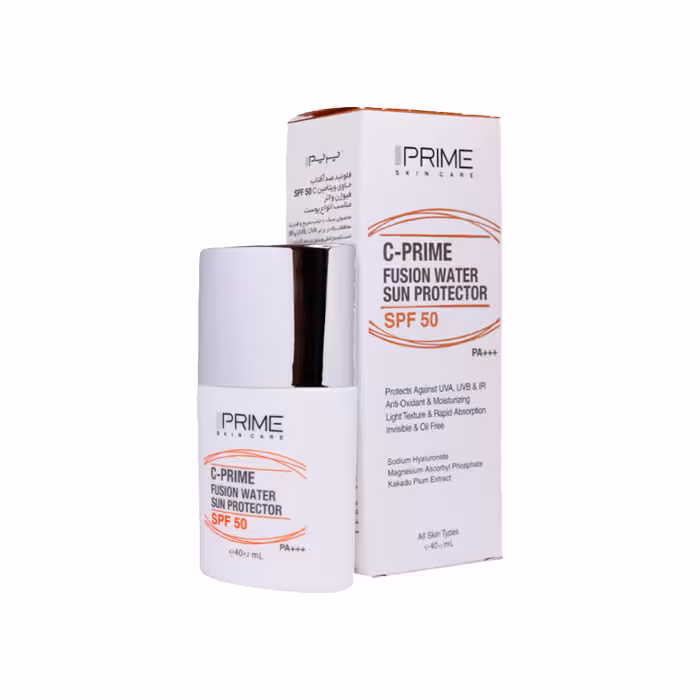فلوئید ضد آفتاب SPF50 فیوژن واتر پریم بی رنگ | 40 میل