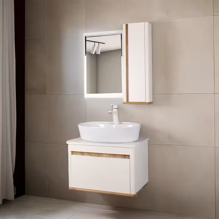 ست کابینت و روشویی دلفین مدل ZN-R20-6040 به همراه آینه و باکس