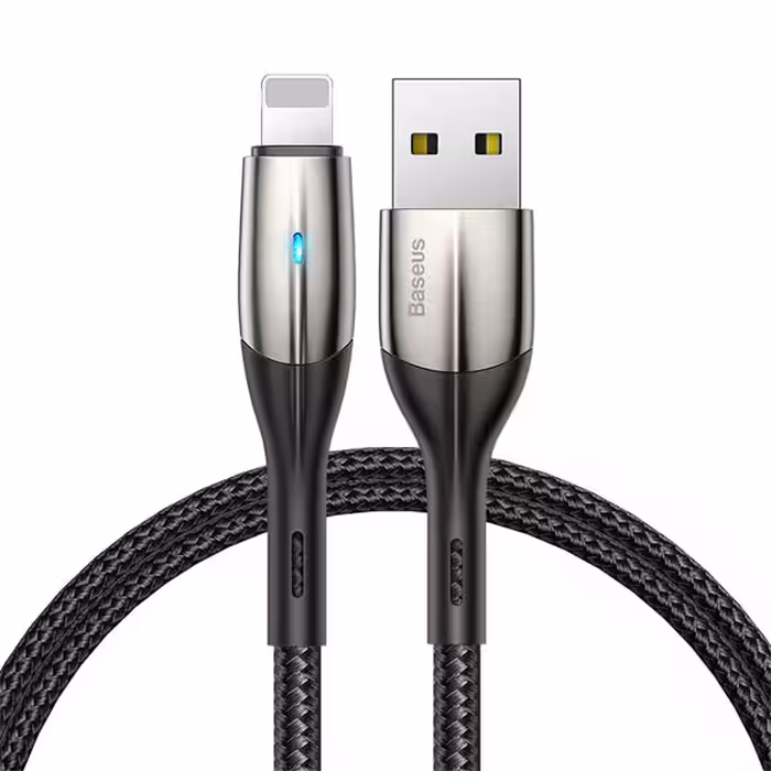 کابل شارژ USB به لایتنینگ بیسوس مدل Horizontal CALSP-C01 طول 2 متر توان 1.5 آمپر