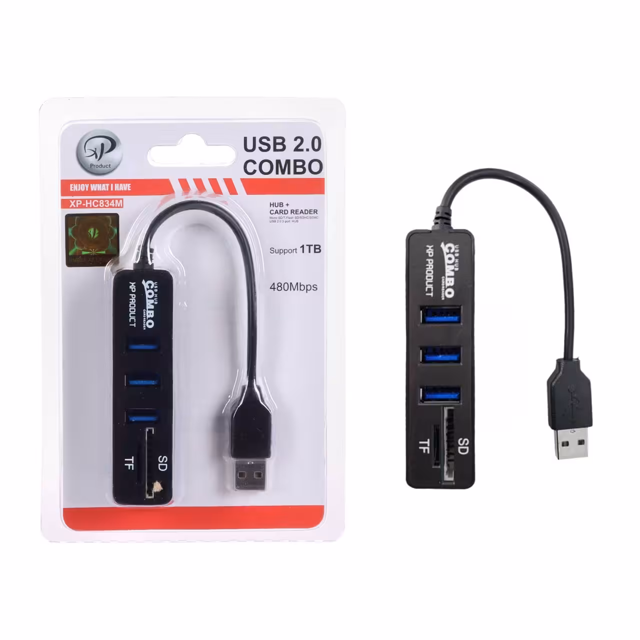 هاب 3 پورت USB2.0 و کارت خوان XP Product مدل XP-HC834M – مشکی