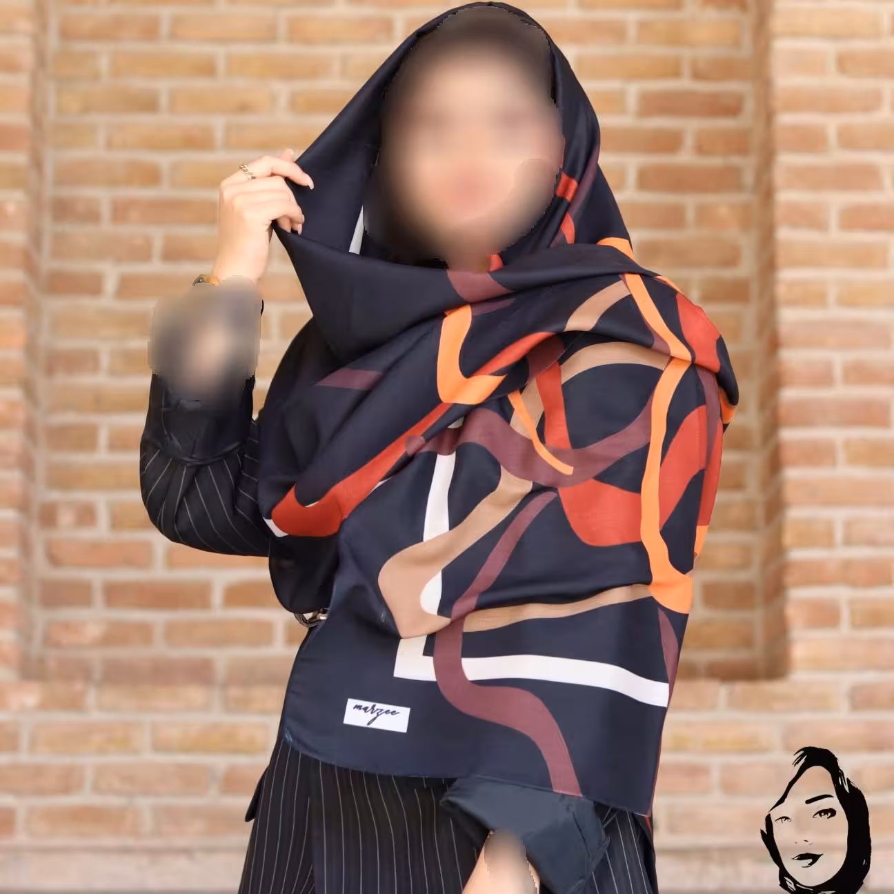 روسری مشکی نخی ترک اعلا