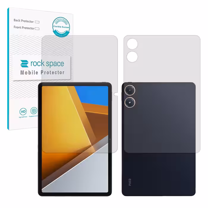 گلس صفحه نمایش و پشت تبلت شیائومی Poco Pad مدل نانو هیدروژل مات برند راک اسپیس کد XLXL