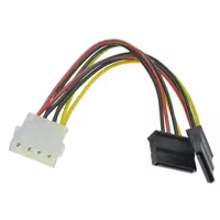 کابل تبدیل برق 4 پین Molex به دو خروجی ساتا مدل Dot طول 0.18 متر