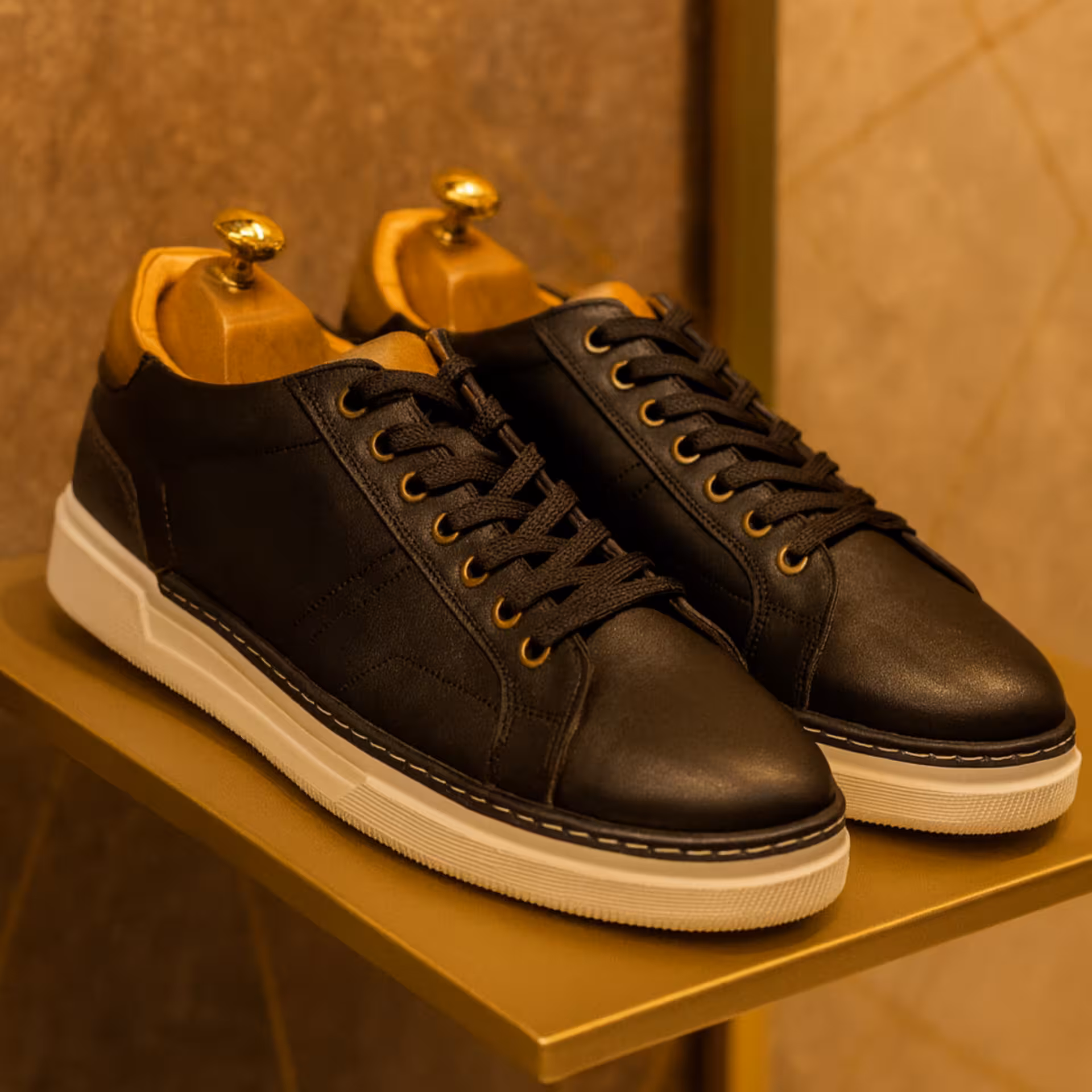 کفش چرم مردانه ونس کد VN035BK رنگ مشکی