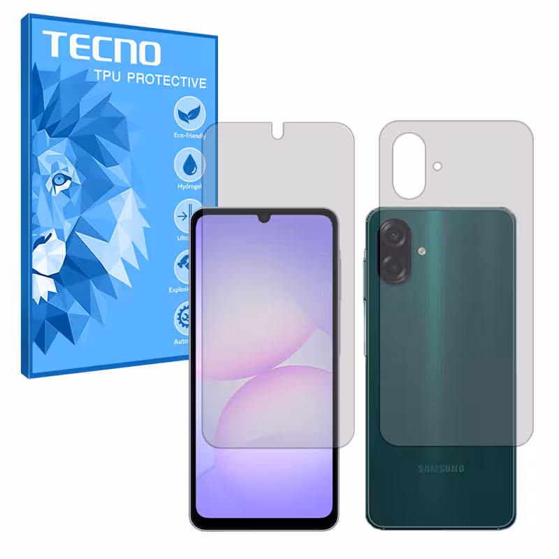 گلس صفحه نمایش و پشت گوشی سامسونگ Galaxy A07 مدل هیدروژلی شفاف برند تکنو کد SS