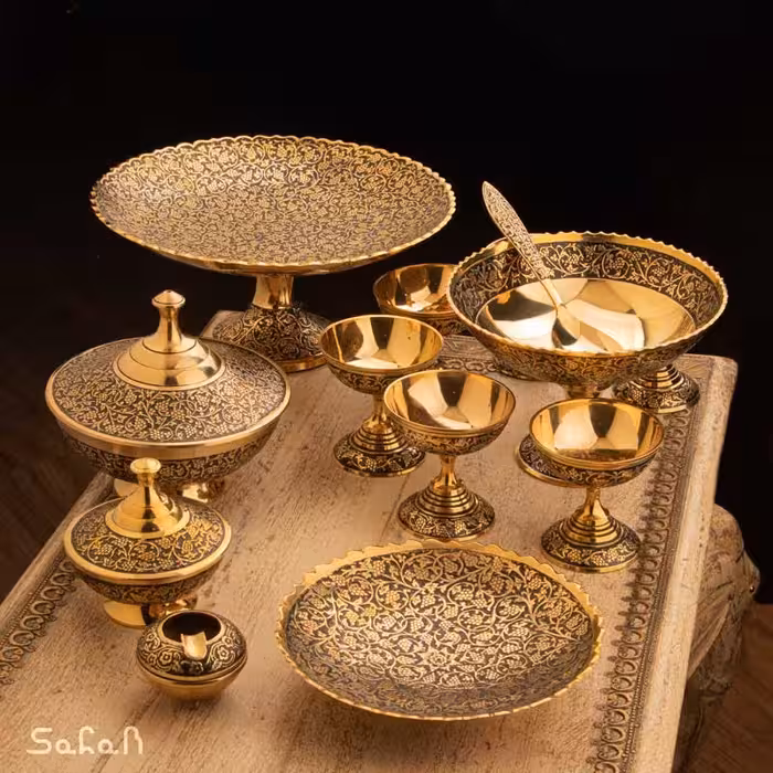 ست پذیرایی برنجی آنتیک کد 422