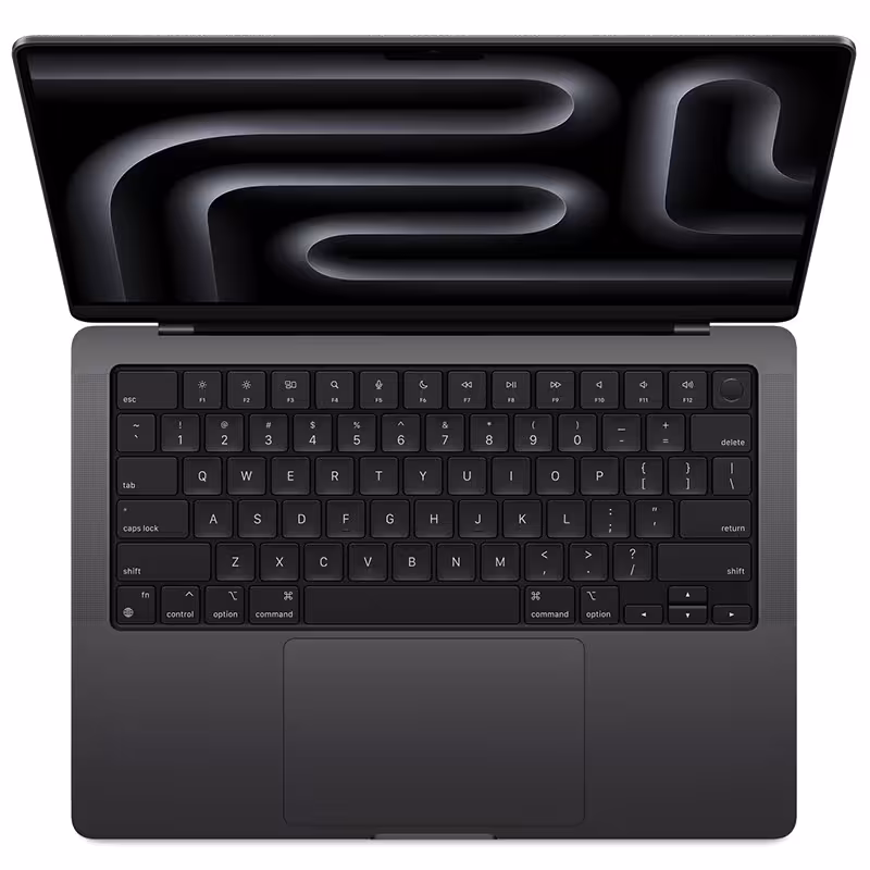 مک بوک پرو 14 اینچ M3 Pro پردازنده 12core – 18core حافظه رم 18 گیگابایت هارد 1 ترابایت SSD مشکی MRX43 - Hiapple.ir
