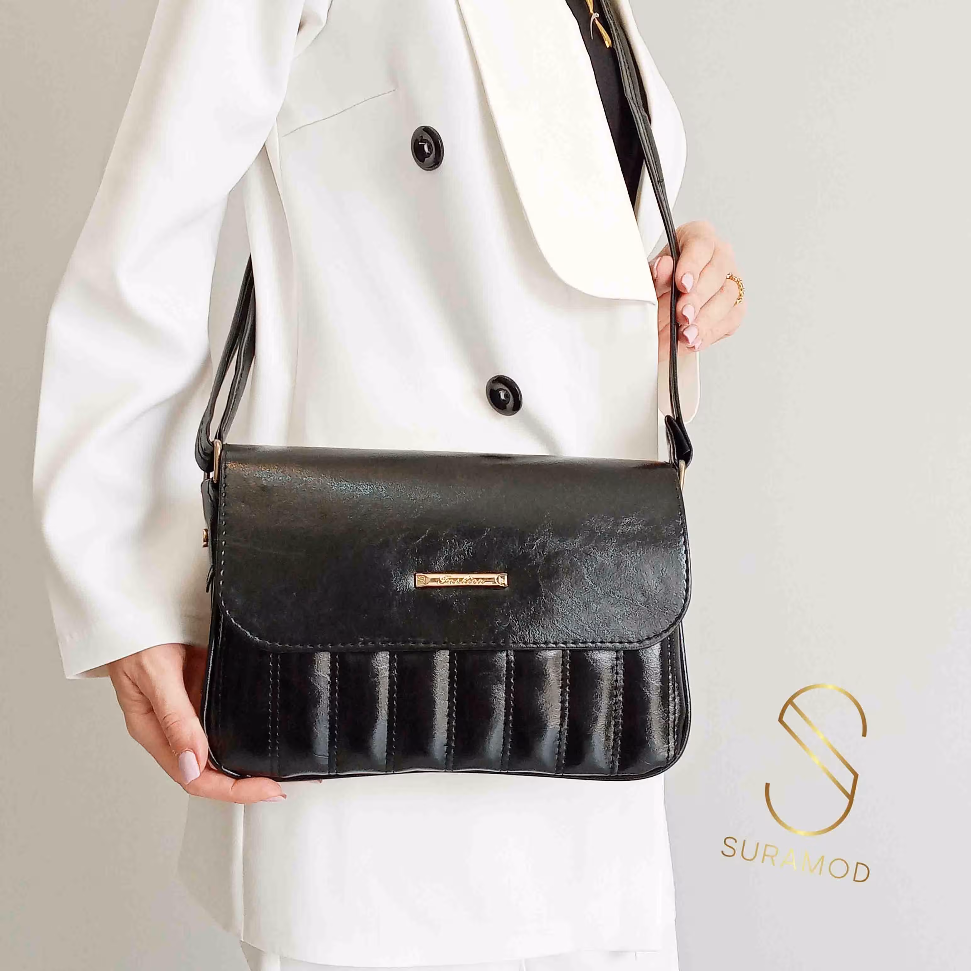 کیف دوشی مشکی زنانه مناسب استفاده روزمره، سرکار و مهمانی و مجلسی