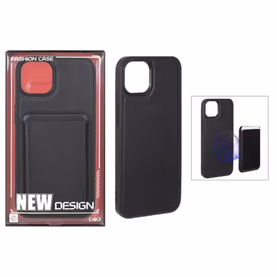 قاب گوشی موبایل چرمی مدل مگ سیف دار با ست جاکارتی مگنتی