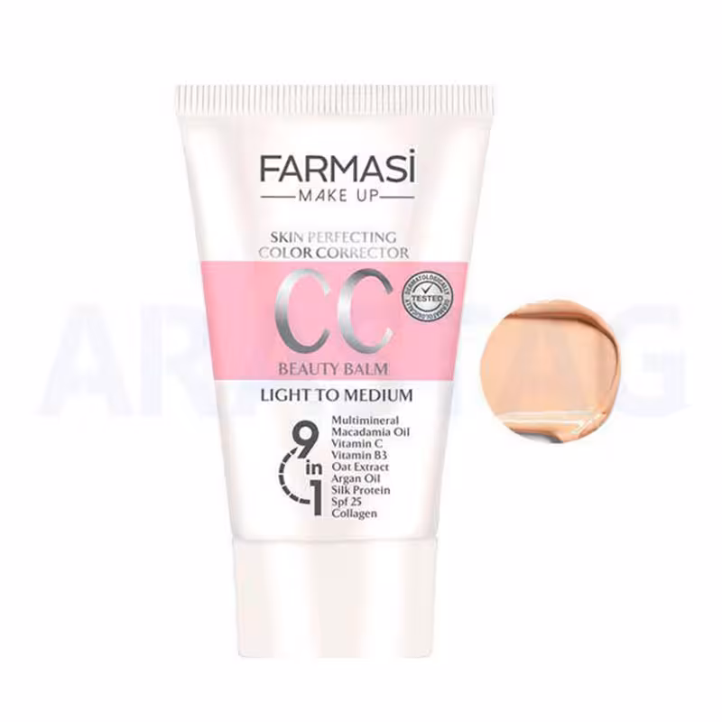 سی سی کرم 9 در 1 فارماسی رنگ روشن تا متوسط 02 با SPF25 حجم 50 میلی