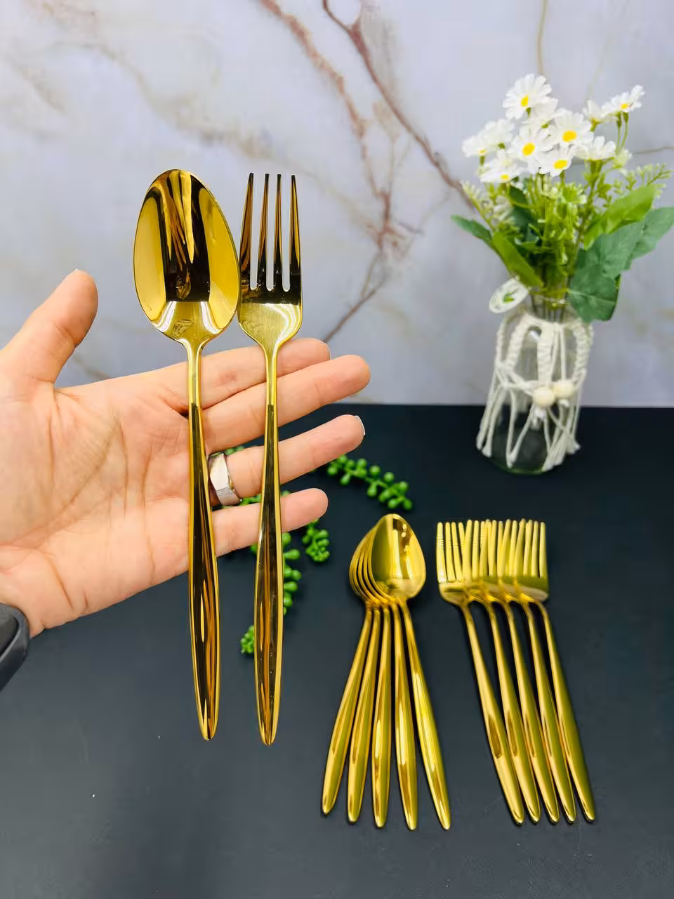 قاشق و چنگال طلا G5010