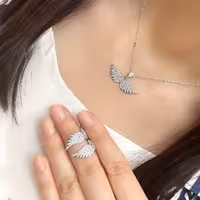 نیمست بال نقره جواهری کد 00458