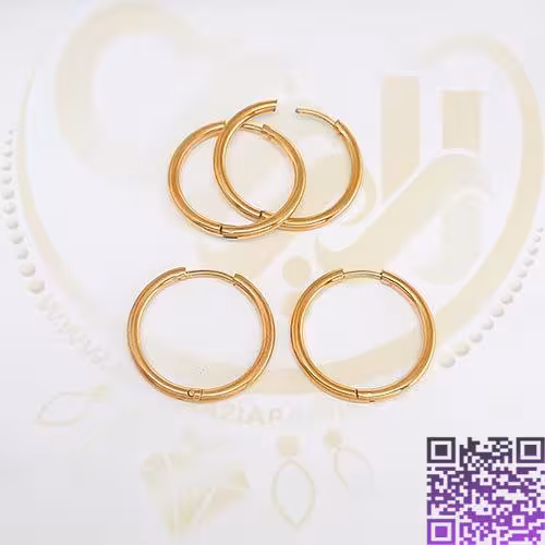 گوشواره استیل حلقه طلایی