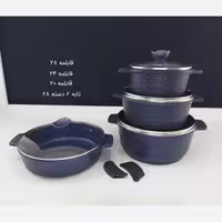 سرویس قابلمه گرانیتی 10 پارچه پیلو رنگ سرمه ای با ارسال رایگان