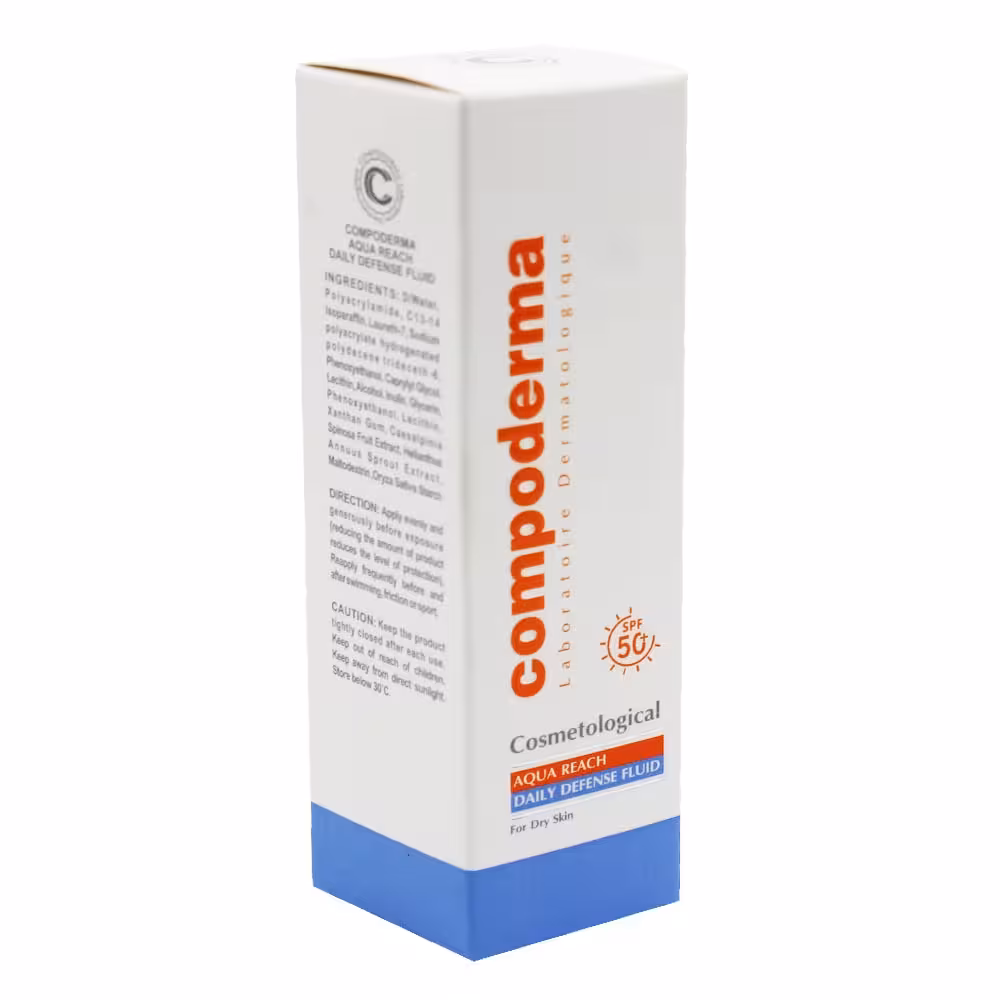 کرم ضد آفتاب هیدراته SPF50 پوست خشک و خیلی خشک کامپودرما 40 میلی لیتر