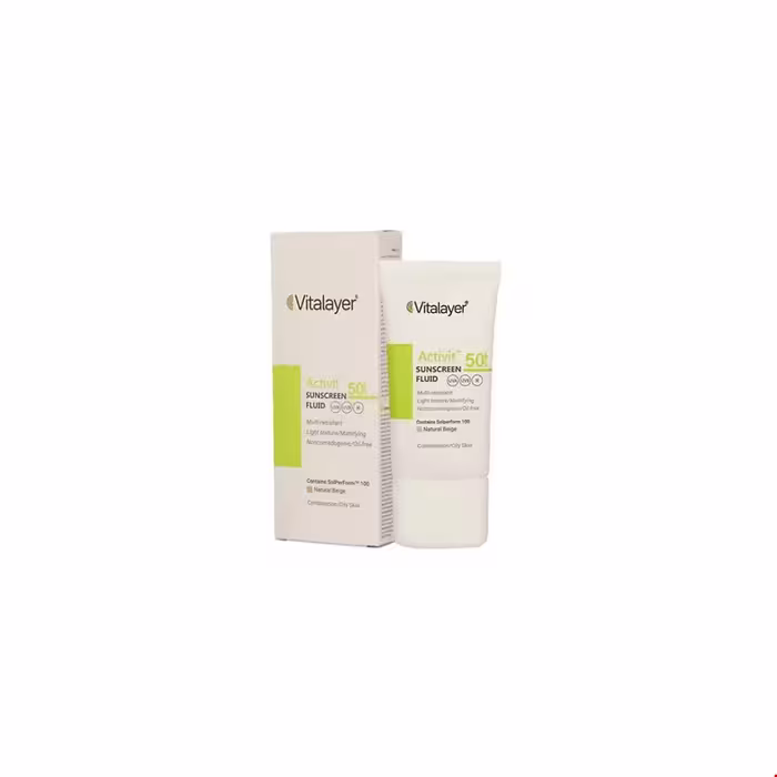فلوئید ضد آفتاب SPF50 پوست چرب اکتی ویت ویتالیر 50 میلی لیتری