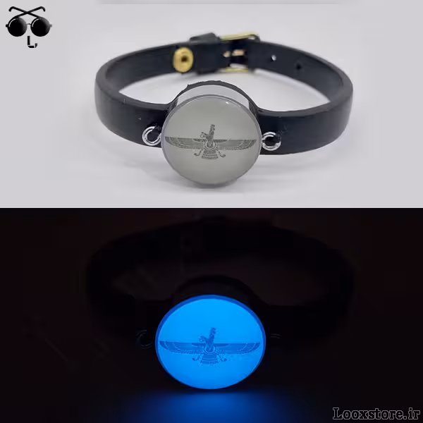 دستبند فروهر چرم شب تاب شیک و جذاب