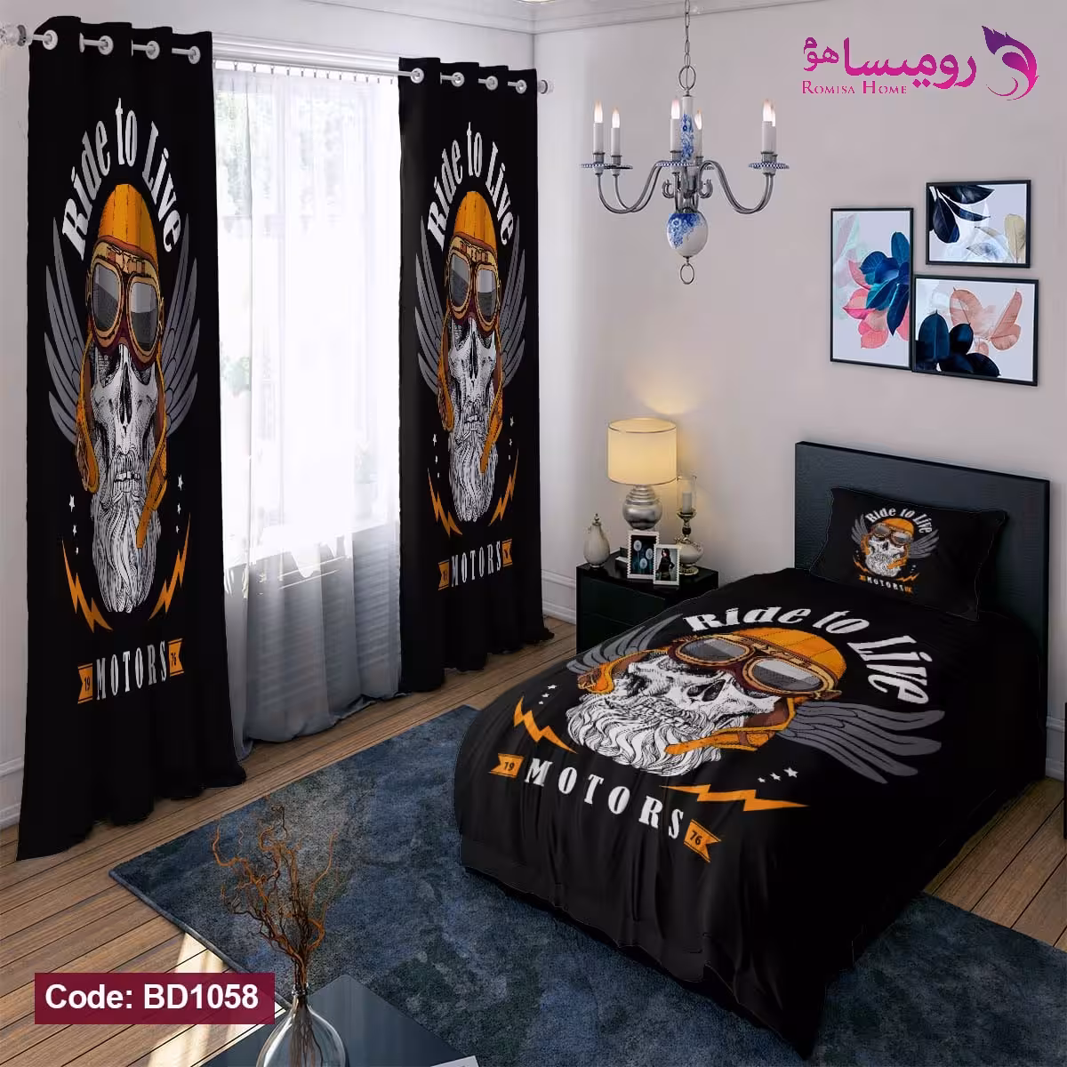 قیمت و خرید روتختی طرح اسکلت یک نفره برند دکو کد BD1058