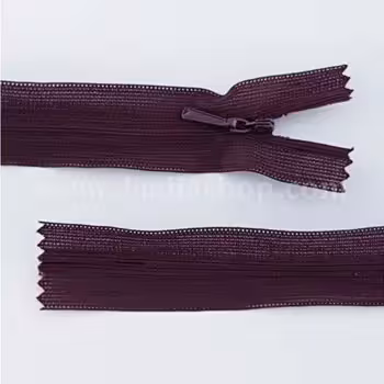 زیپ 50 مخفی 4 زرشکی پررنگ بسته ای