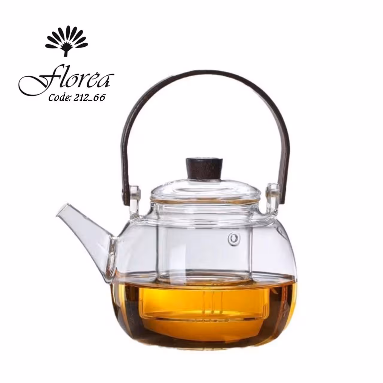 قوری پیرکس  دسته چوبی کد fl16