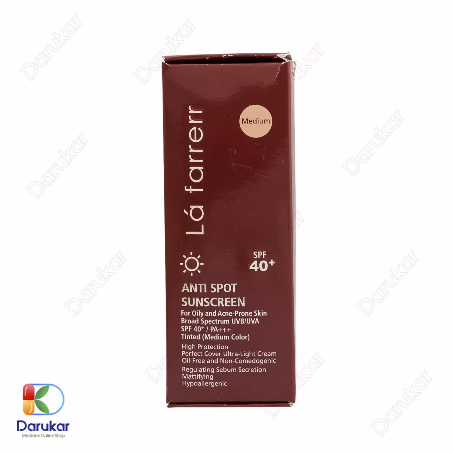 کرم ضد آفتاب و ضد لک رنگی لافارر مخصوص پوست چرب و مستعد آکنه SPF40