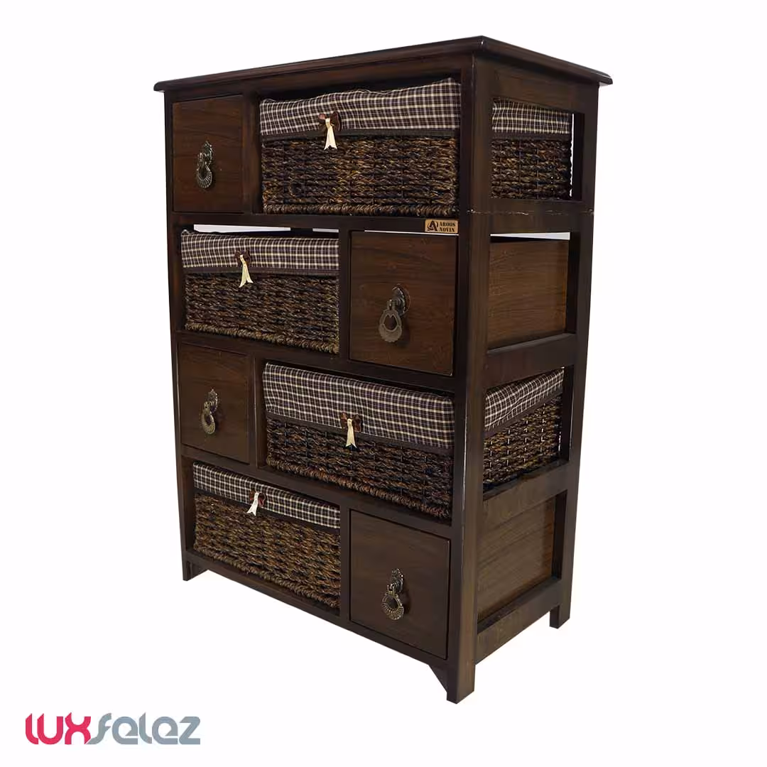 جا پیازی عروس نوین مدل چهار طبقه حصیری چهار کشویی ضربدری