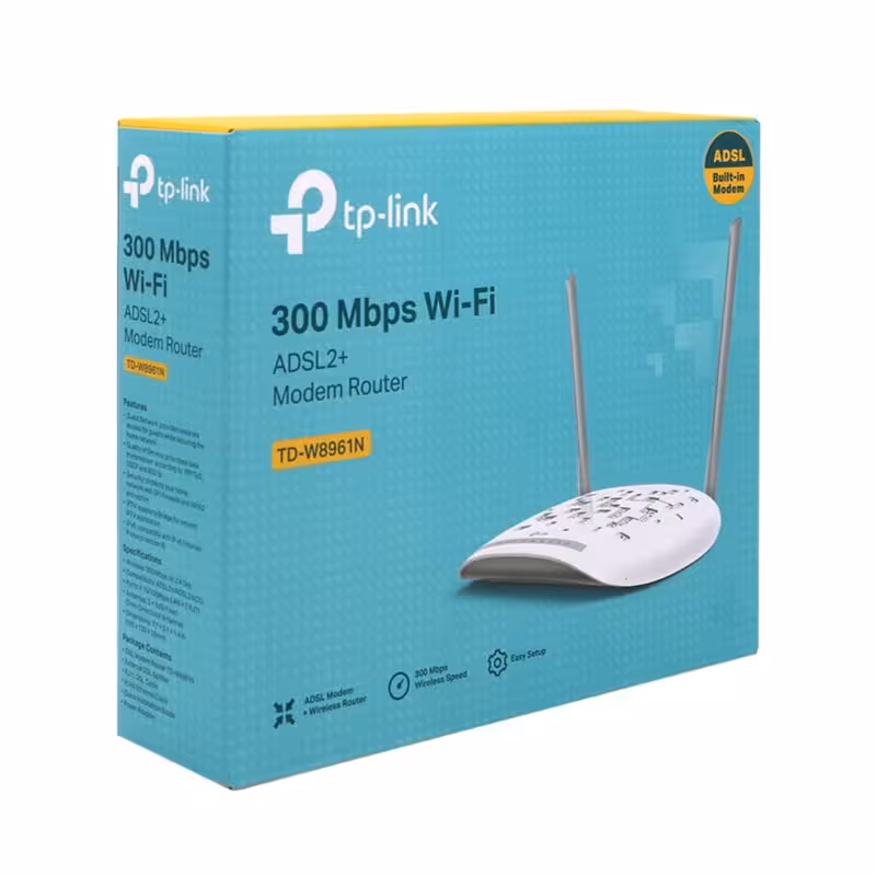مودم روتر ADSL2 Plus بی‌سیم N300 تی پی لینک مدل TD-W8961N_V4