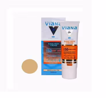 کرم ضدآفتاب رنگی ویانا SPF50 مدل 2 مناسب انواع پوست