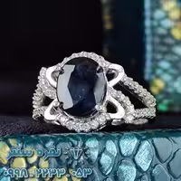 انگشتر جواهری یاقوت کبود زنانه