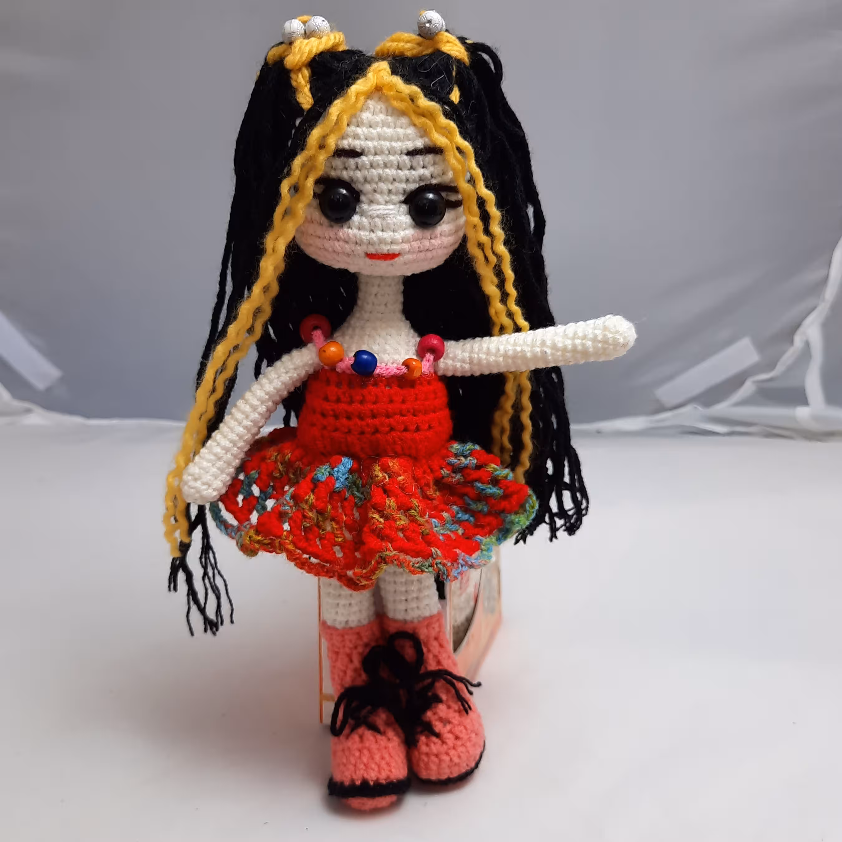 عروسک دست بافت بافتنی 30 سانتیمتر