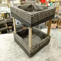 سبدسیبزمینی پیاز چوبی روکش چرم مصنوعی