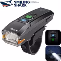 چراغ هوشمند دوچرخه اسمایلینگ شارک Smiling Shark QXD435 شارژی و ضدآب با بوق هشدار و کنترل خودکار نور