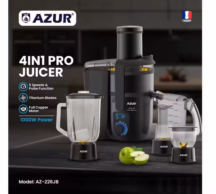 آبمیوه‌گیری چهار کاره آزور اصل تحت لیسانس فرانسه AZUR 226