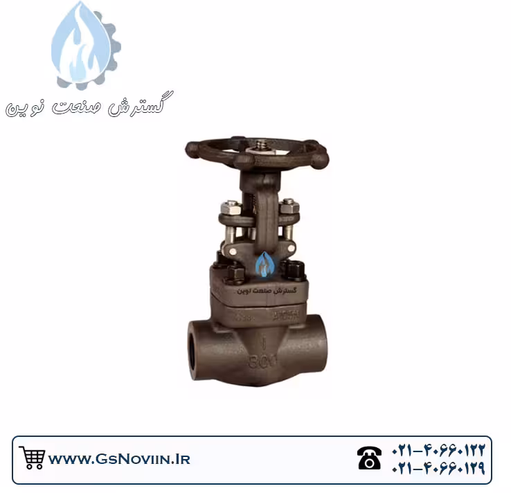 شیرفلکه کشویی &quot;1 اینچ فولادی A105  فورج کلاس 800 رزوه ای