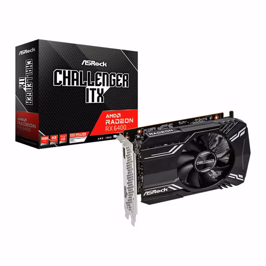 کارت گرافیک ازراک Radeon RX 6400 Challenger ITX 4GB