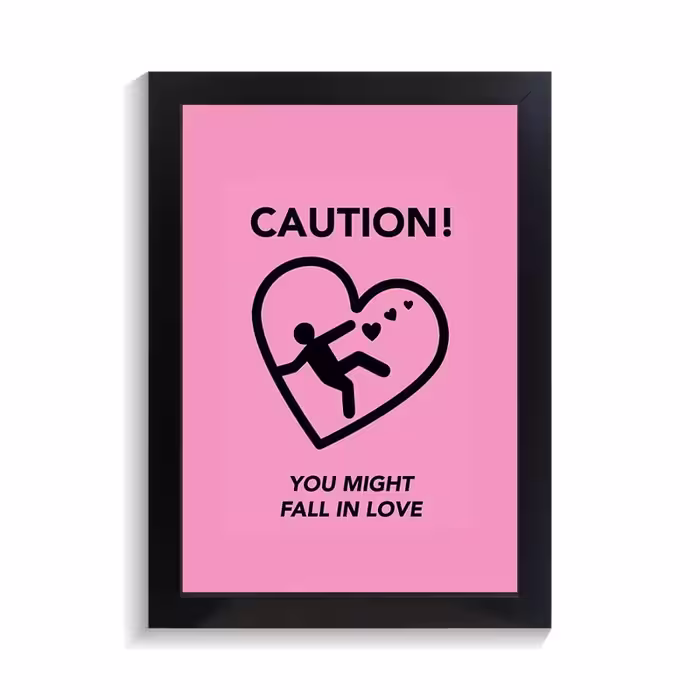تابلو عاشقانه طرح CAUTION کد PF-27013