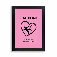 تابلو عاشقانه طرح CAUTION کد PF-27013