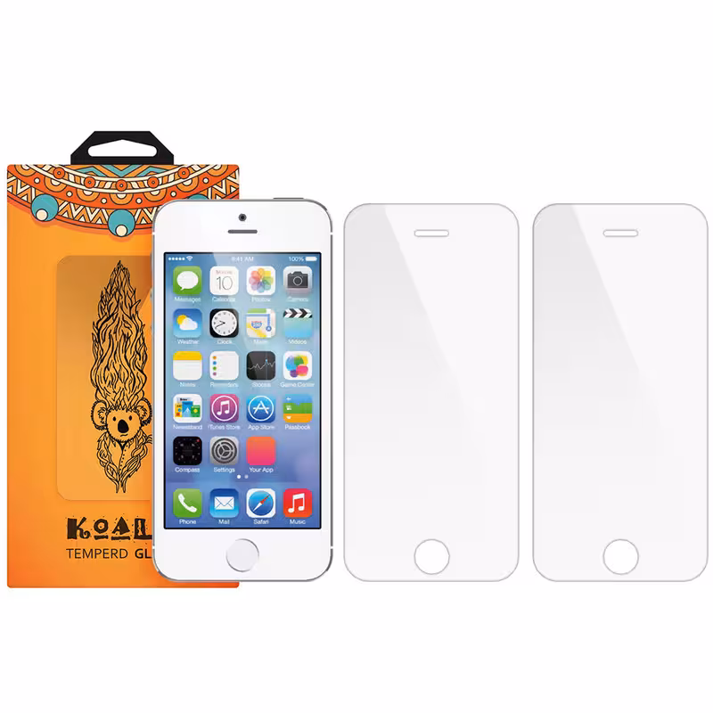 محافظ صفحه نمایش شیشه ای کوالا مدل Tempered مناسب برای گوشی موبایل اپل آیفون 5/5S/SE بسته 2 عددی