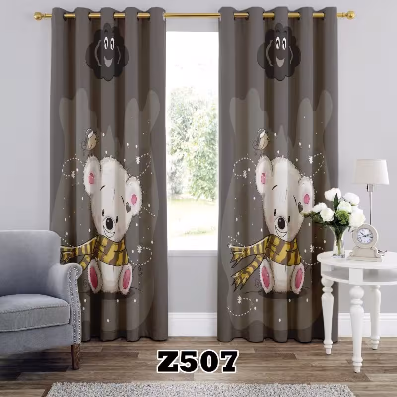 پرده سه بعدی طرح خرس